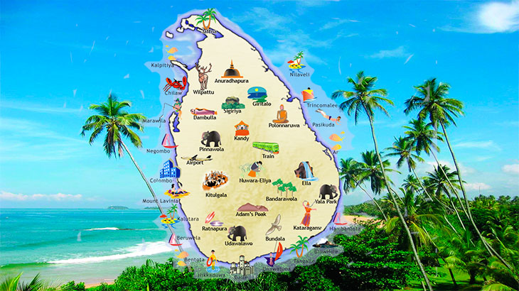  Маршруты острова Шри-Ланка.