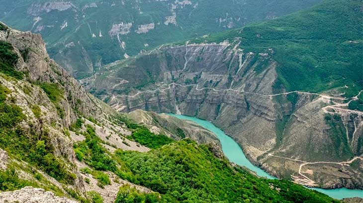 Сулакский каньон в Дагестане.